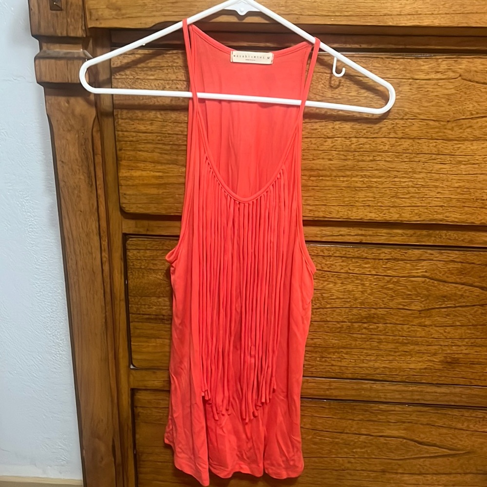 Fringe Coral Tank Top